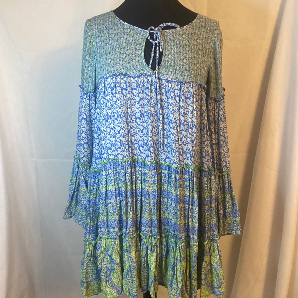 BCBG Maxazria Susie XS blue and green dress